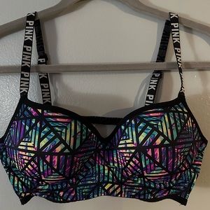 Multicolor PINK Victoria’s Secret Strappy Bralette Size M